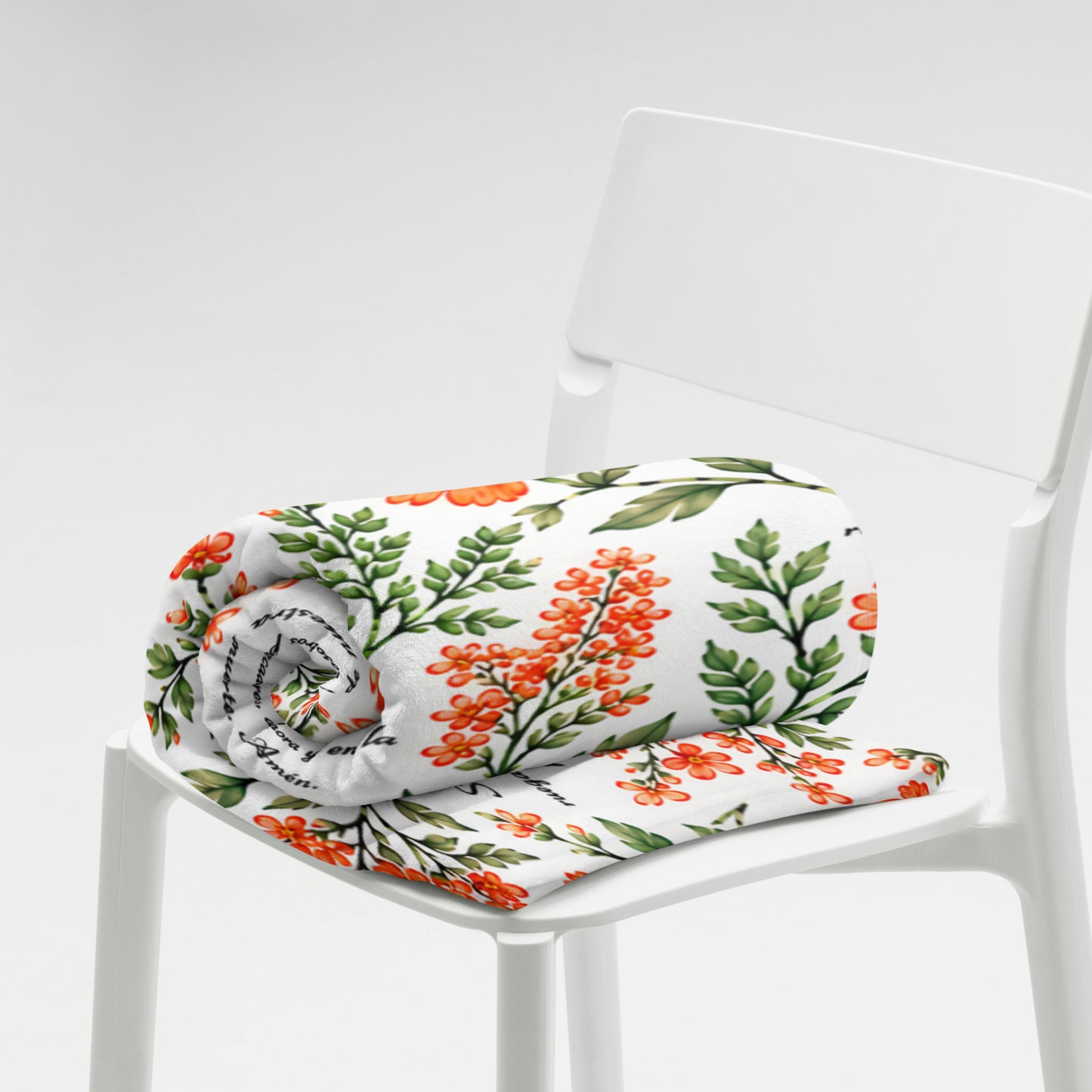 Vibrant Marigold Santa María Floral Prayer Throw Blanket