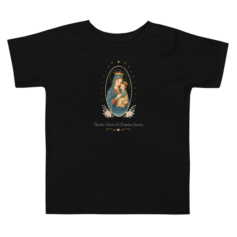 Nuestra Señora del Perpetuo Socorro Toddler — Printful flat · Black