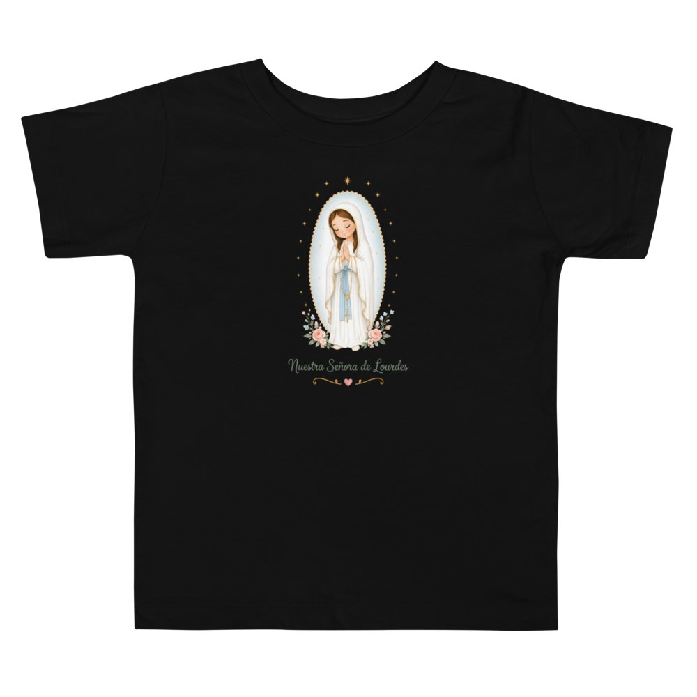 Nuestra Señora de Lourdes Toddler — Printful flat · Black