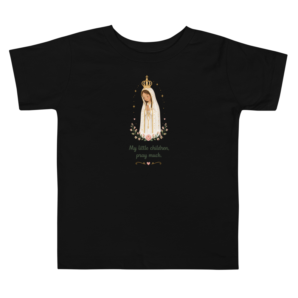Pray Much Fátima Toddler — Printful flat · Black