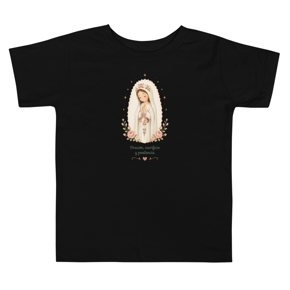 Oración Sacrificio Penitencia Toddler — Printful flat · Black