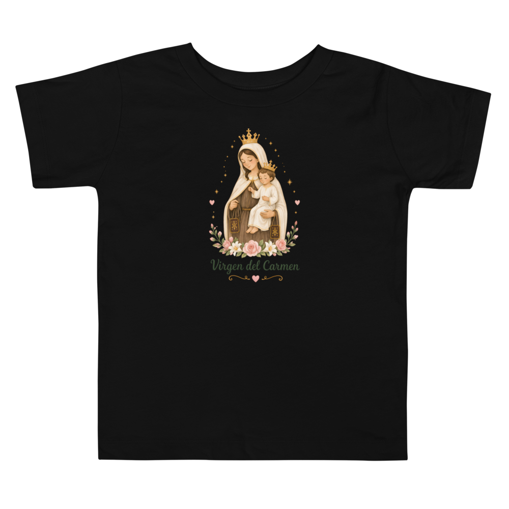 Virgen del Carmen Toddler — Printful flat · Black