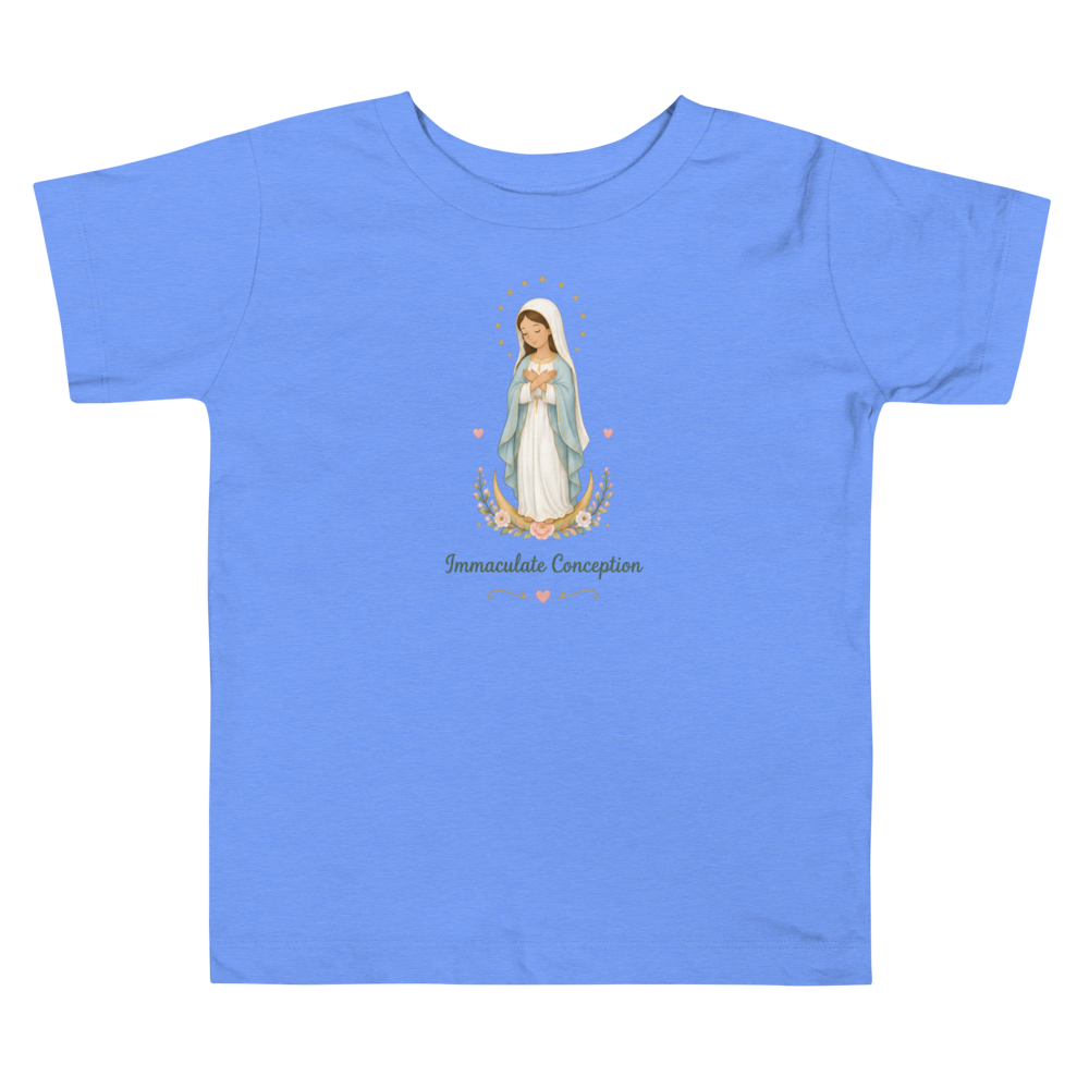 Immaculate Conception Toddler — Printful flat · Heather Columbia Blue