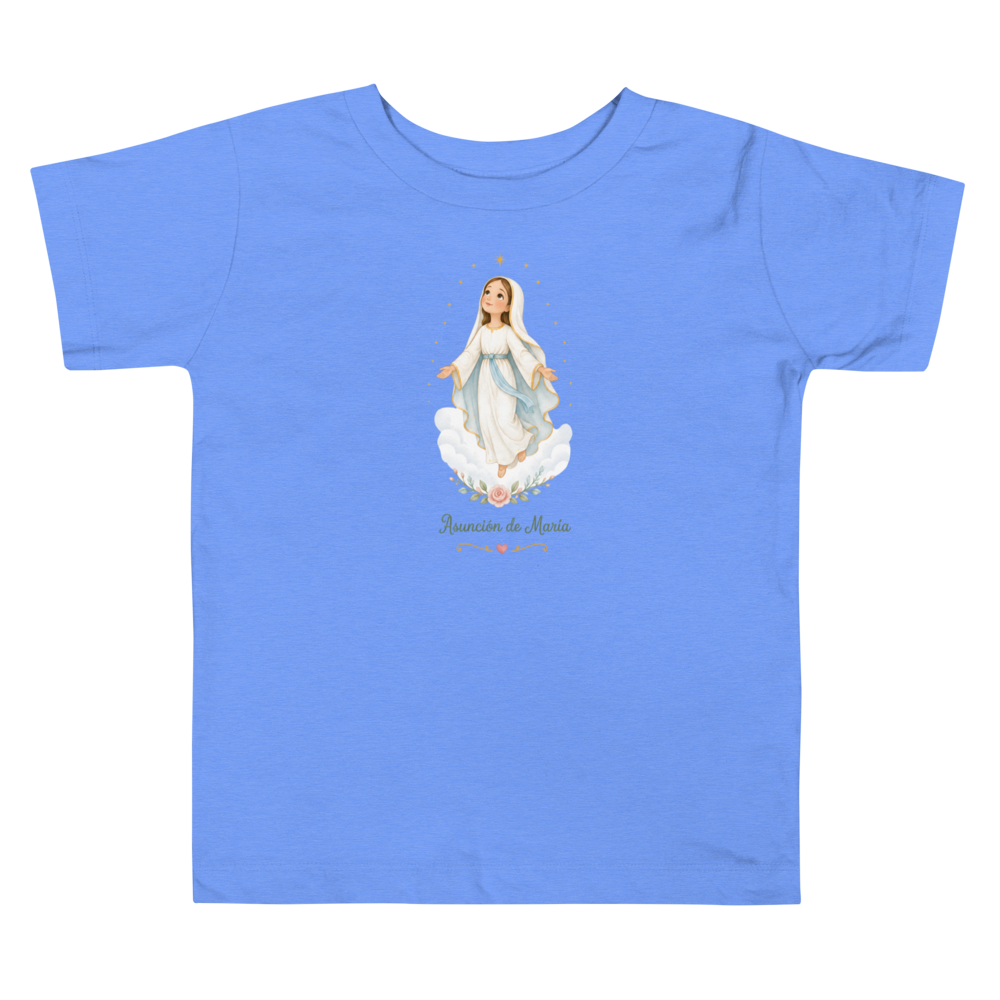 Asunción de María Toddler — Printful flat · Heather Columbia Blue
