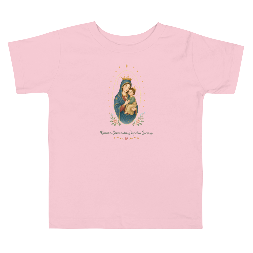 Nuestra Señora del Perpetuo Socorro Toddler — Printful flat · Pink