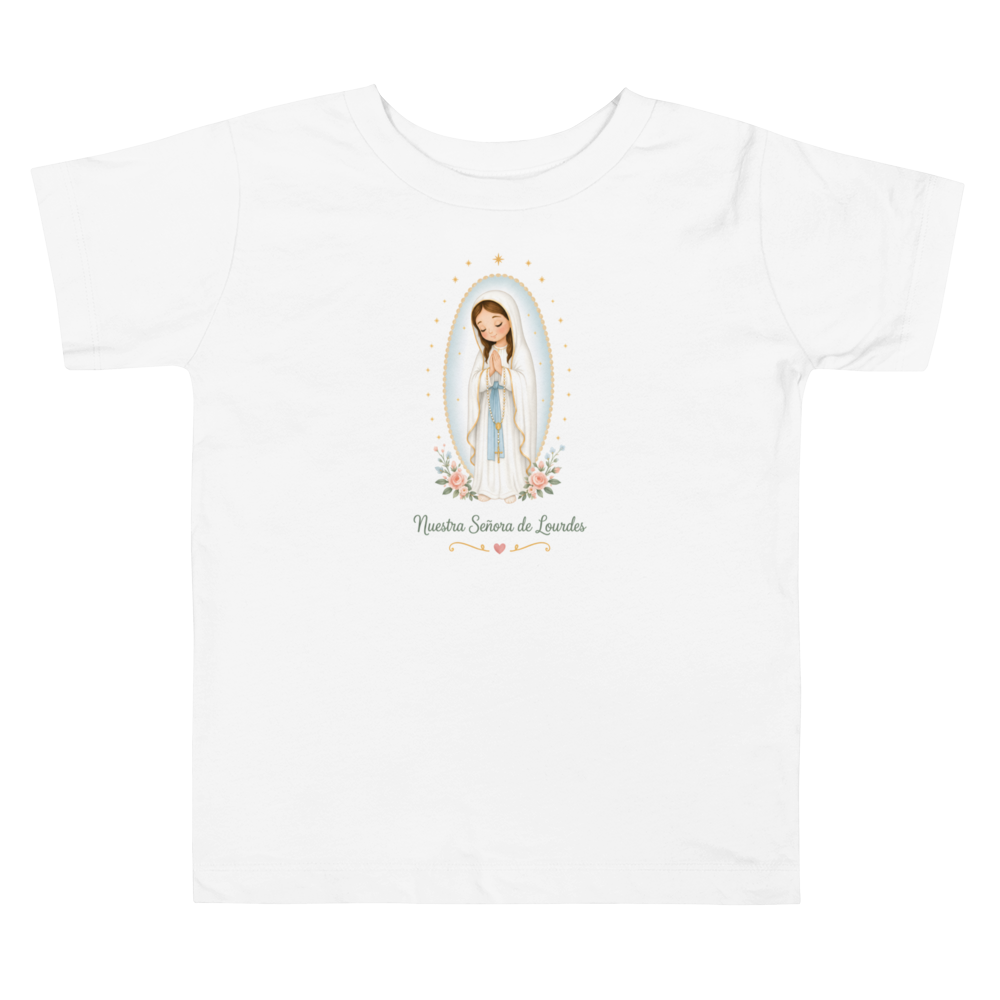 Nuestra Señora de Lourdes Toddler — Printful flat · White