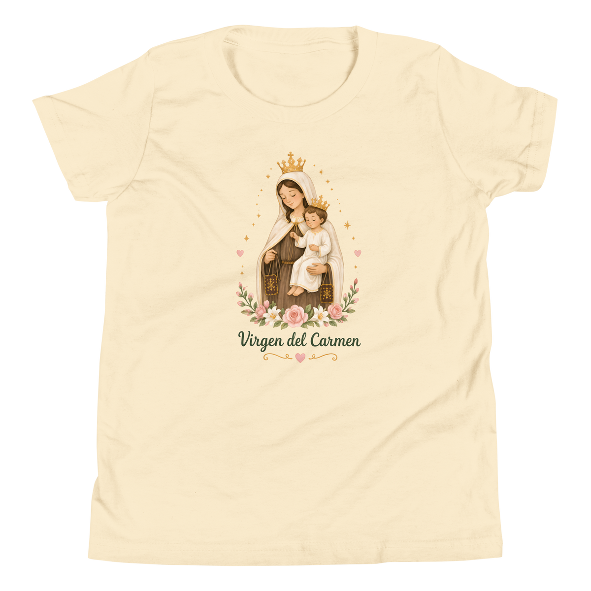 Virgen del Carmen Girls — Printful flat · Natural