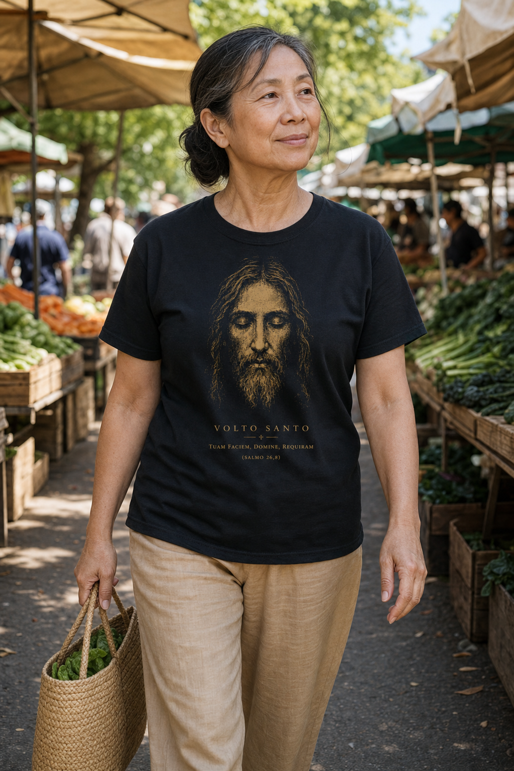 volto-santo-etched-t-shirt lifestyle · Black