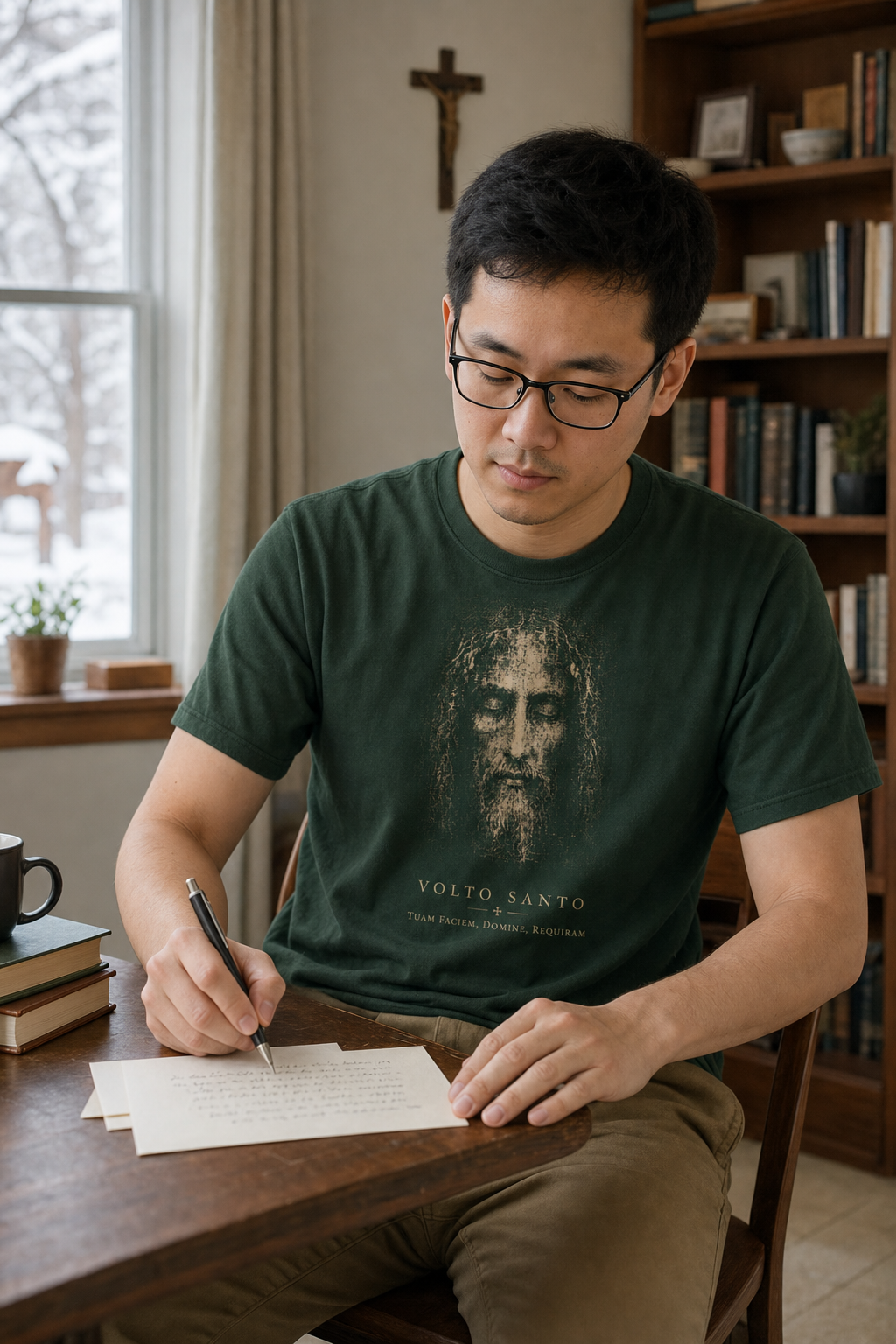 volto-santo-shroud-t-shirt lifestyle · Forest Green