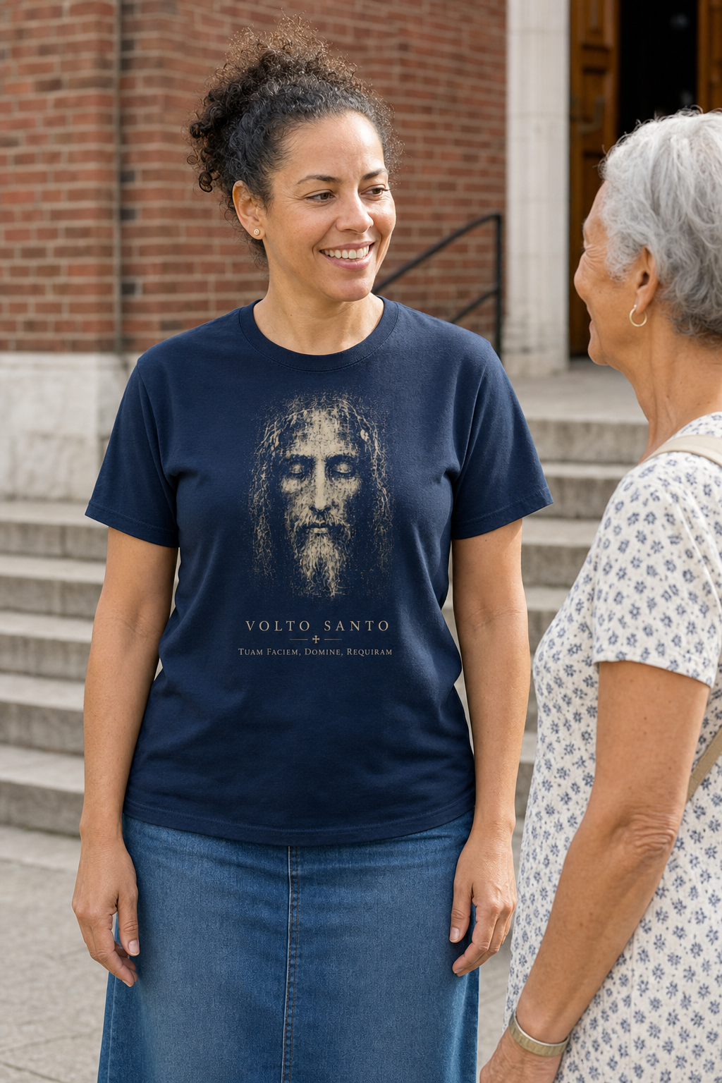 volto-santo-shroud-t-shirt lifestyle · Navy