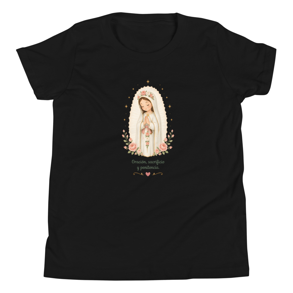 Oración Sacrificio Penitencia Girls — Printful flat · Black