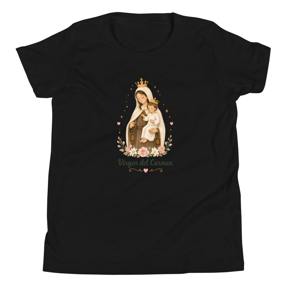 Virgen del Carmen Girls — Printful flat · Black