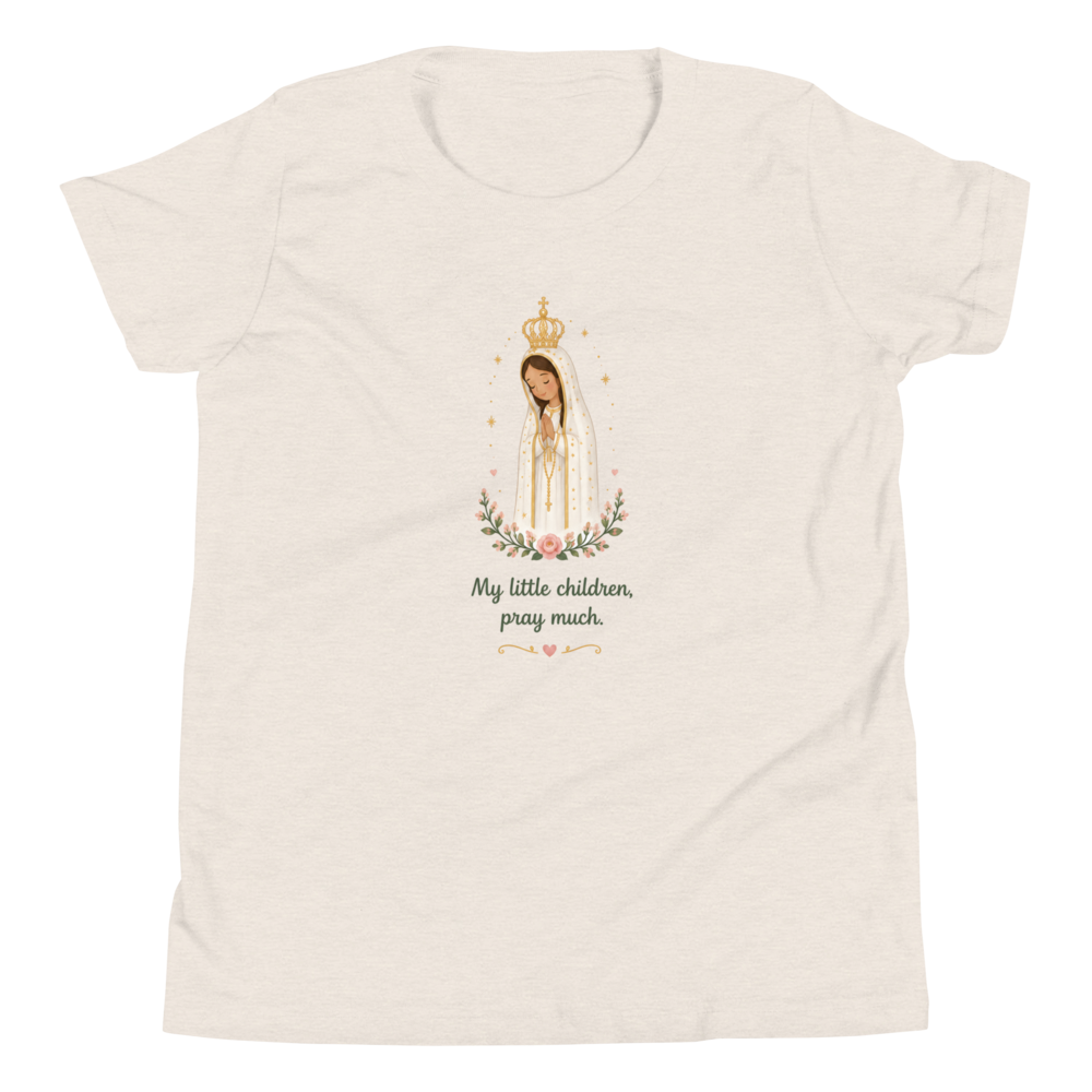 Pray Much Fátima Girls — Printful flat · Heather Dust