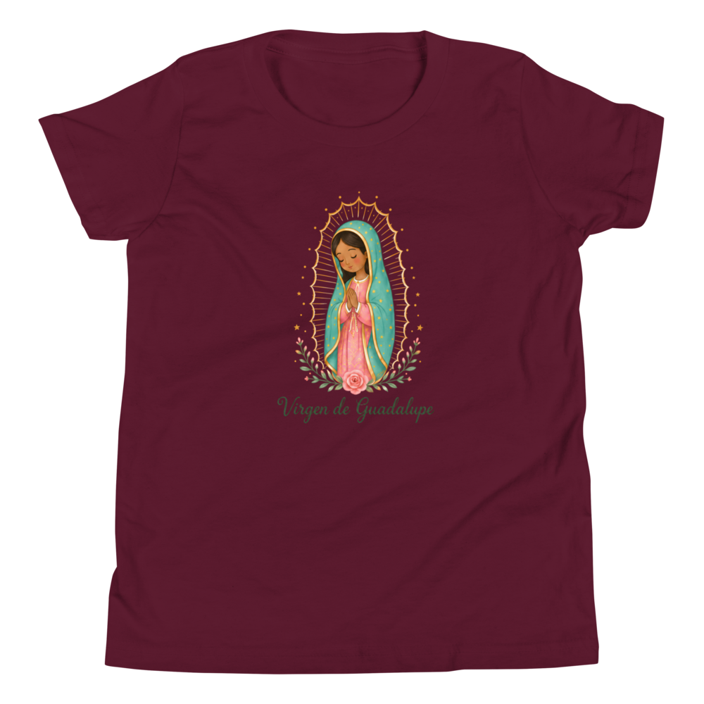 Virgen de Guadalupe Girls — Printful flat · Maroon
