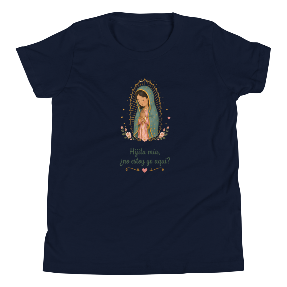 Hijita Mía Guadalupe Girls — Printful flat · Navy