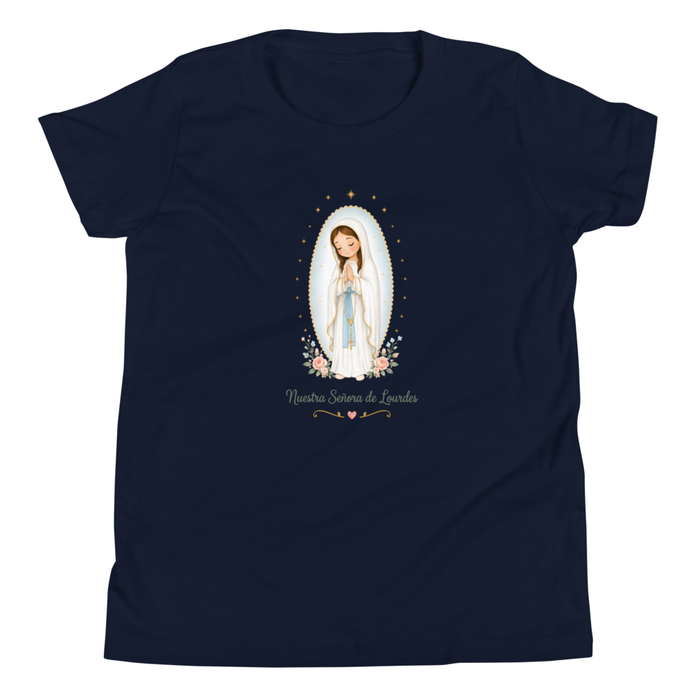 Nuestra Señora de Lourdes Girls — Printful flat · Navy