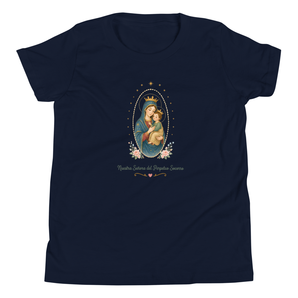 Nuestra Señora del Perpetuo Socorro Girls — Printful flat · Navy