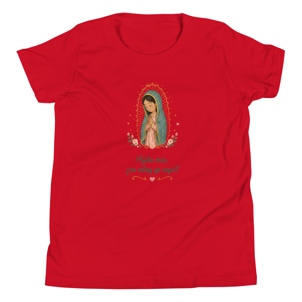 Hijita Mía Guadalupe Girls — Printful flat · Red